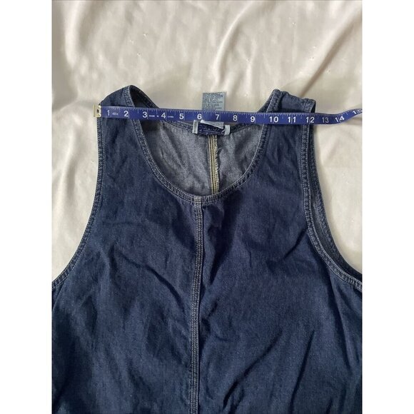 Basic Editions Womens Denim Sleeveless Jumper Dress M Medium Blue Cotton - Picture 7 of 10